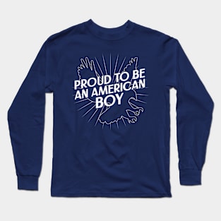 Proud to be an American Boy Fourth of July Long Sleeve T-Shirt